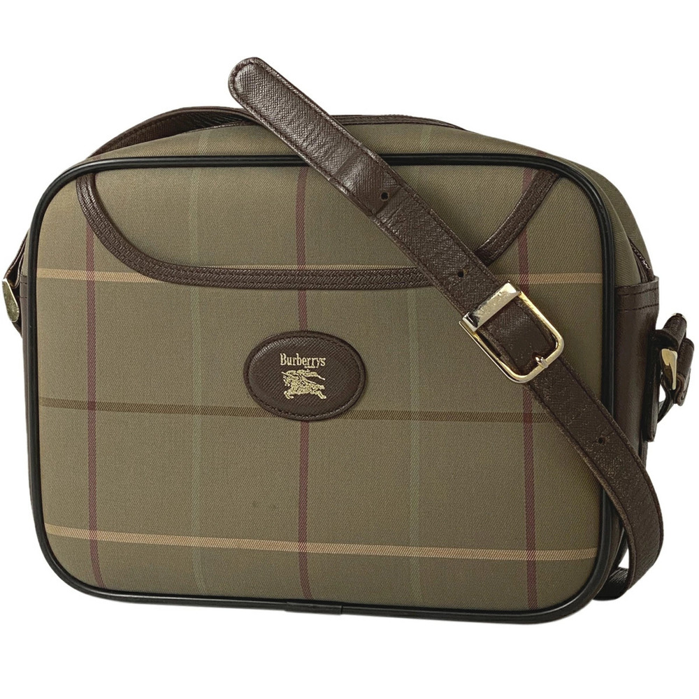 Burberry Check Shoulder Bag Crossbody Canvas Brown
